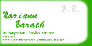 mariann barath business card
