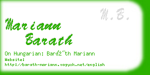 mariann barath business card